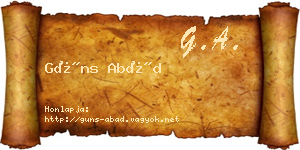 Güns Abád névjegykártya